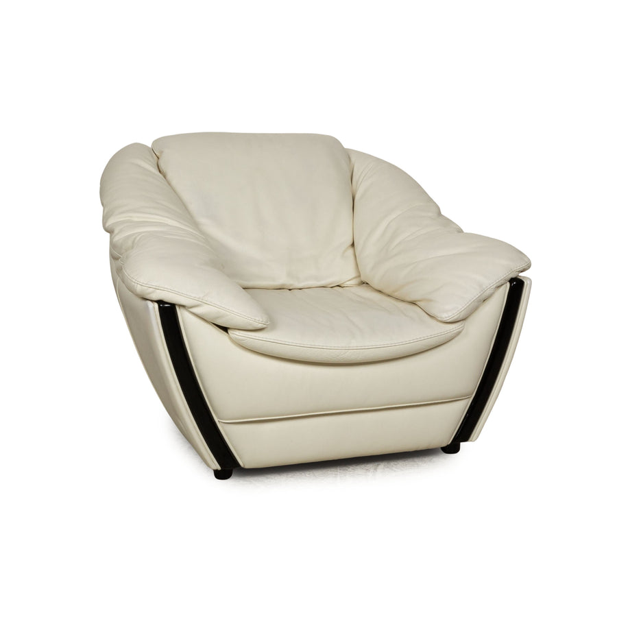 Fauteuil en cuir Nieri crème