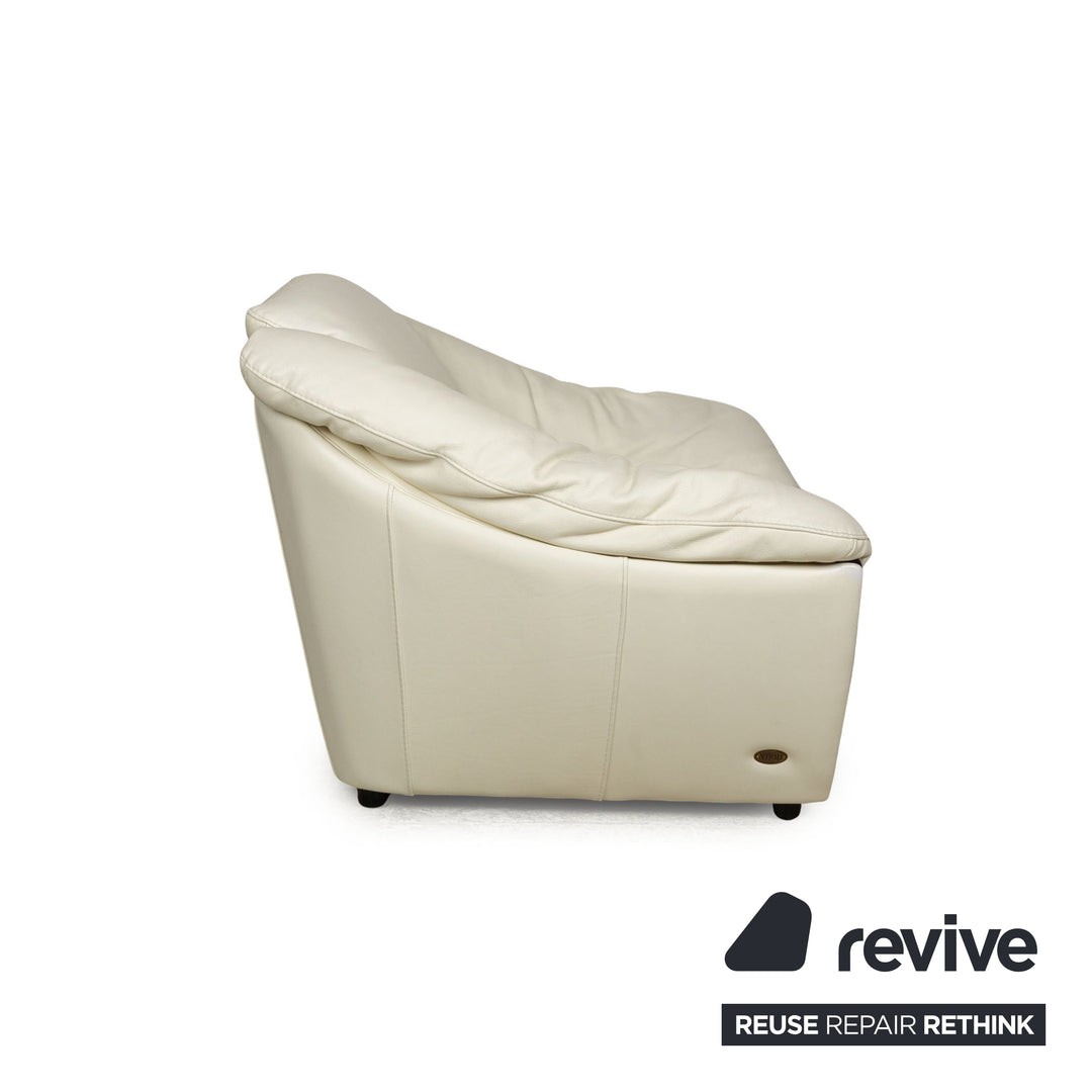 Fauteuil en cuir Nieri crème