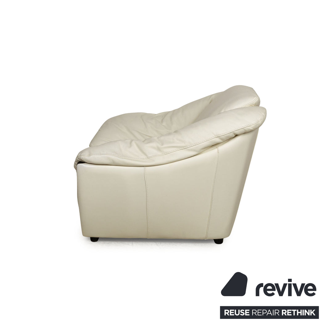 Fauteuil en cuir Nieri crème