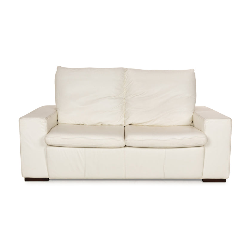 Nieri Leder Zweisitzer Weiß Sofa Couch