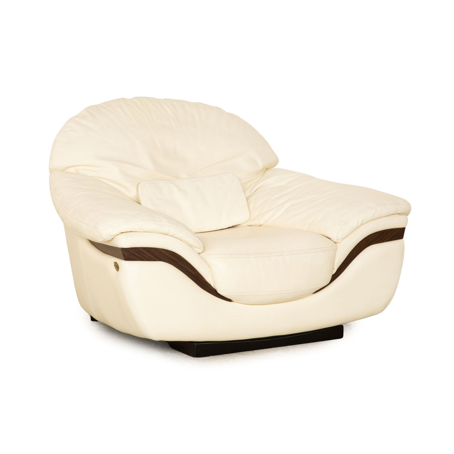 Nieri Monaco Leather Armchair Cream White