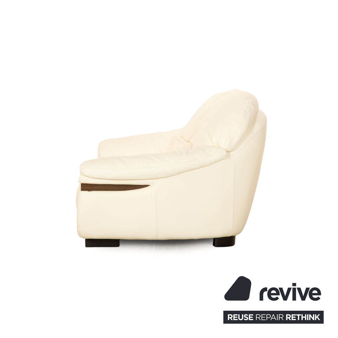 Nieri Monaco Leather Two Seater Cream White Sofa Couch