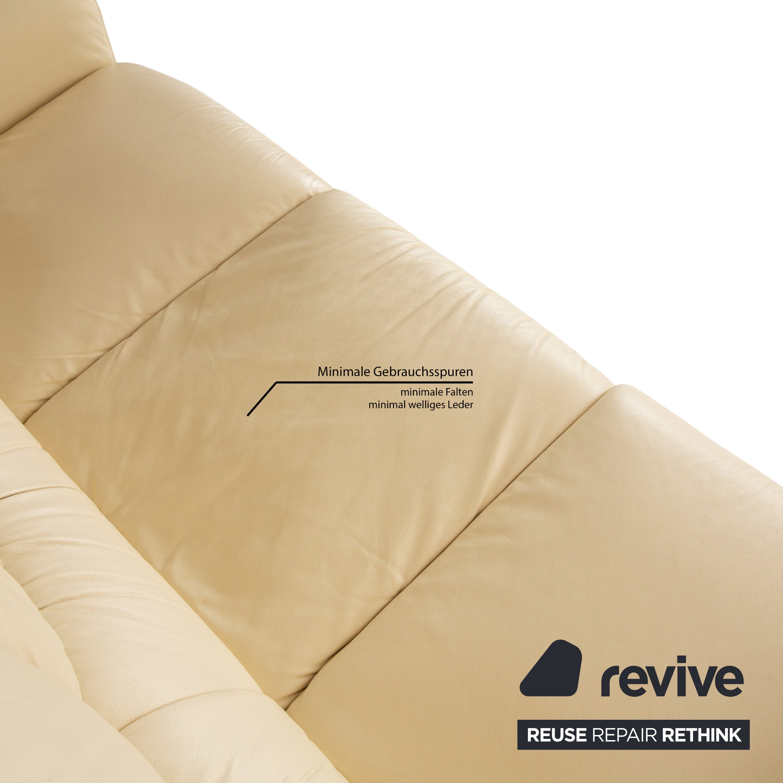 Nieri Palatino Leder Dreisitzer Creme Sofa Couch