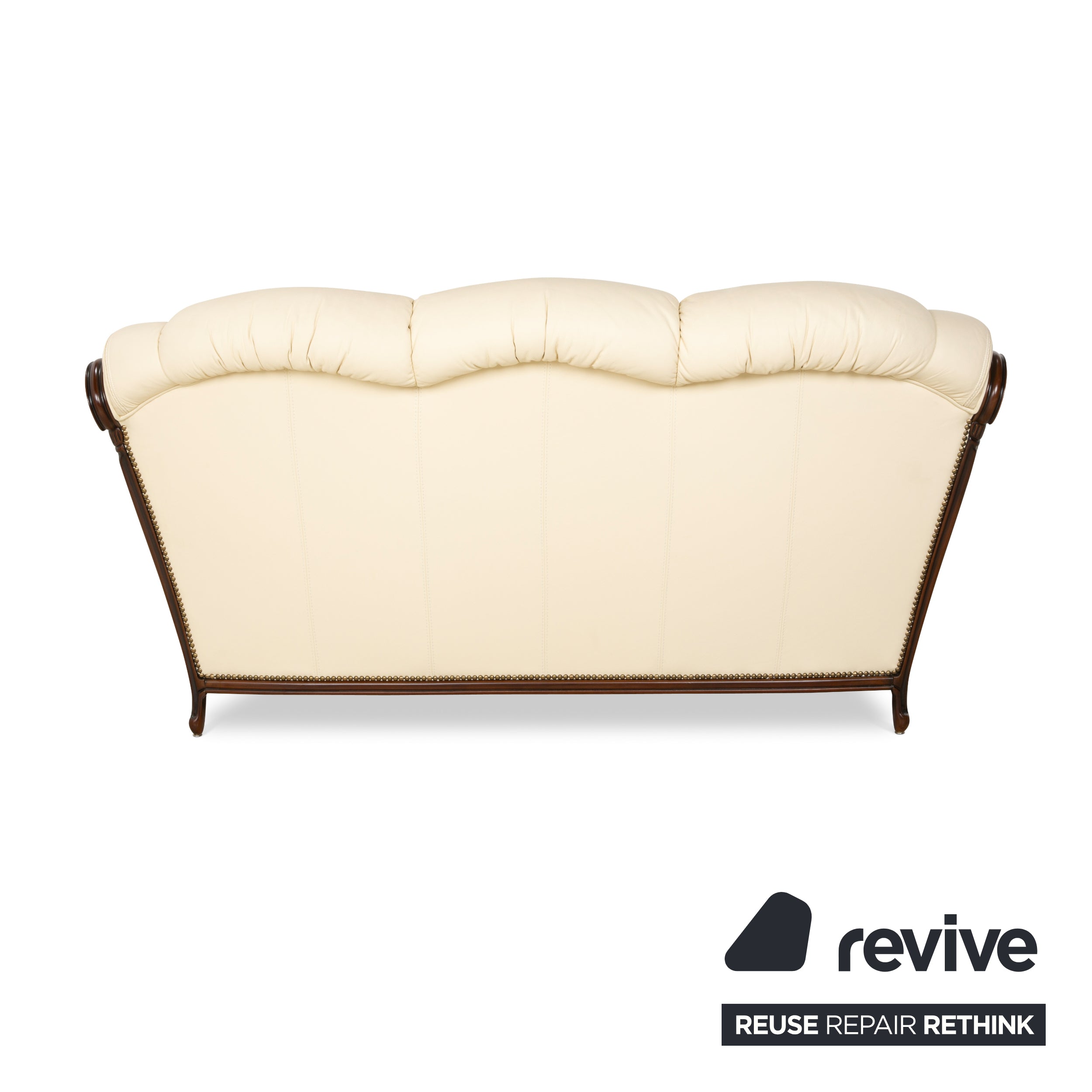 Nieri Palatino Leder Dreisitzer Creme Sofa Couch