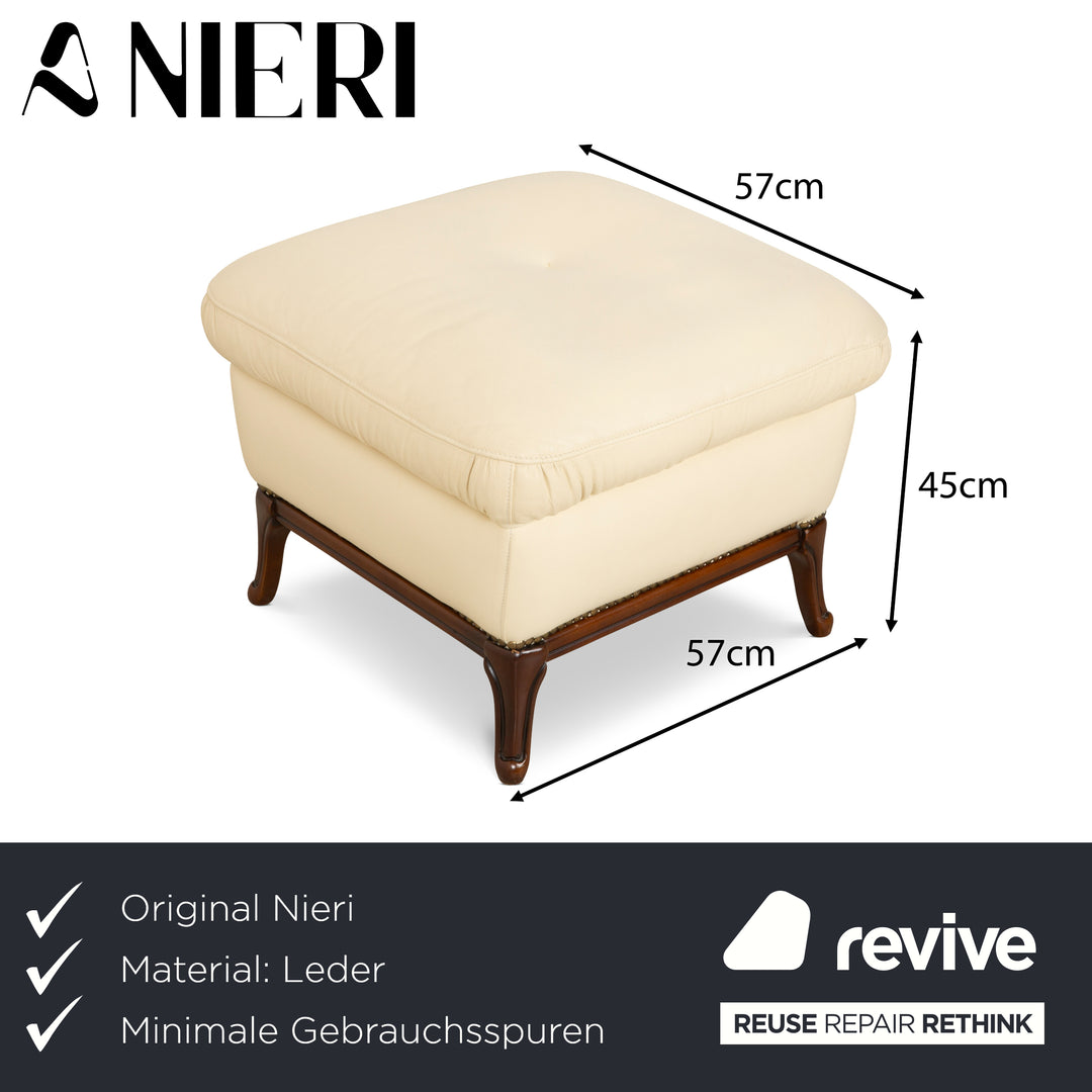 Tabouret en cuir Nieri Palatino Crème