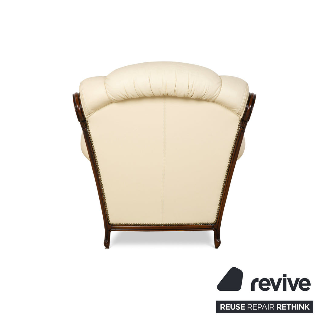 Nieri Palatino leather armchair cream