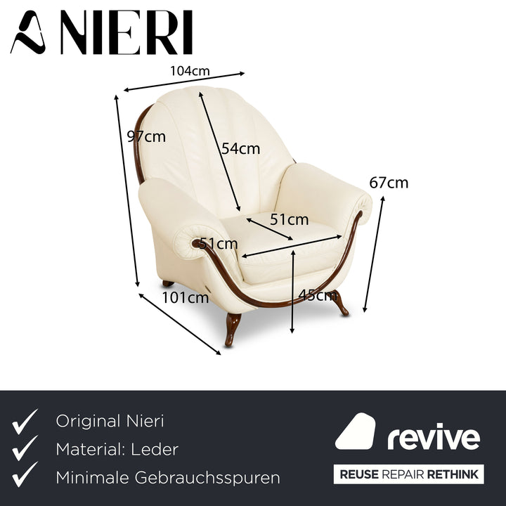 Nieri Pompei Leder Sessel Creme
