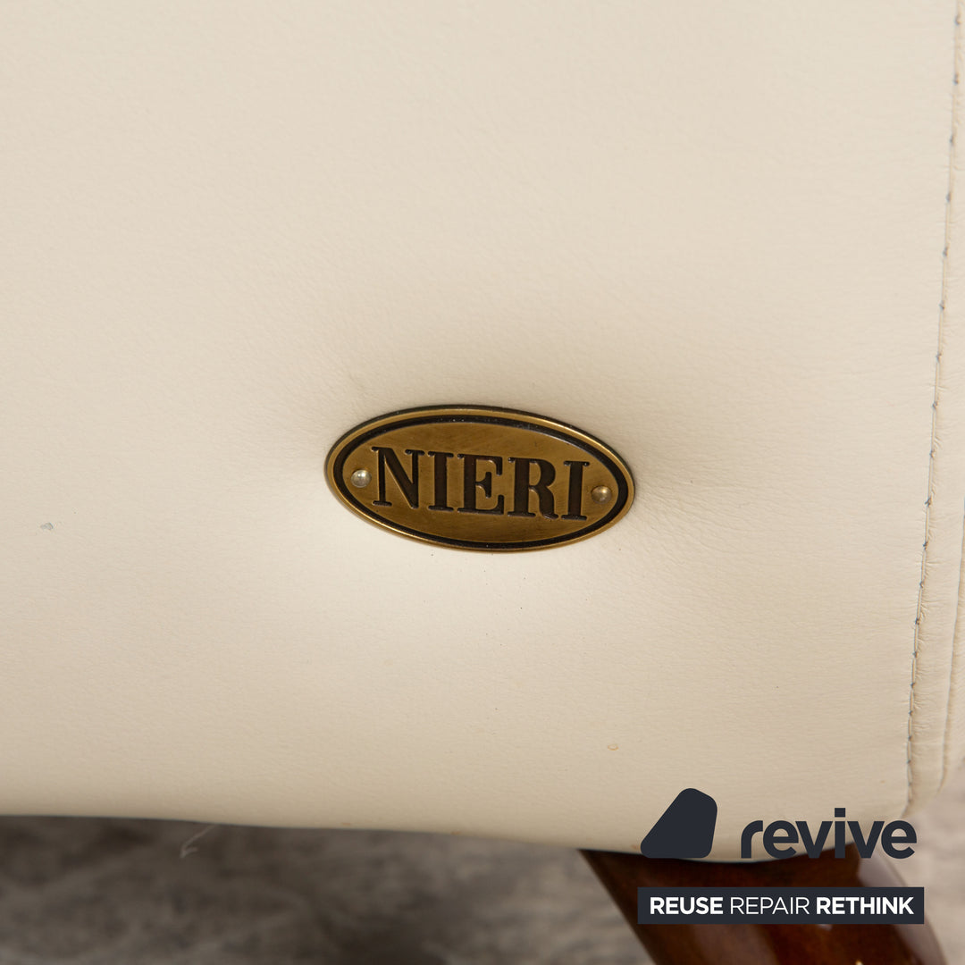 Nieri Pompei leather armchair cream