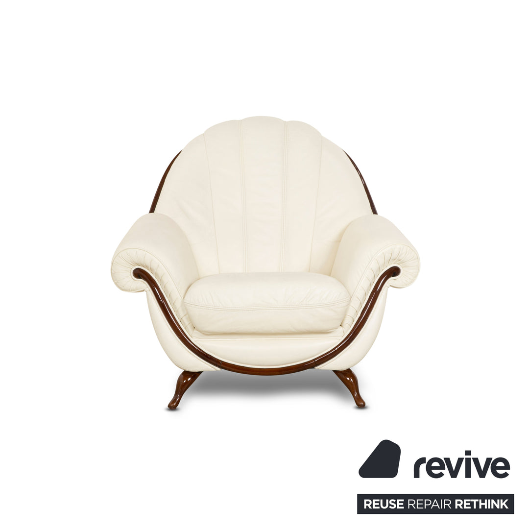 Nieri Pompei leather armchair cream