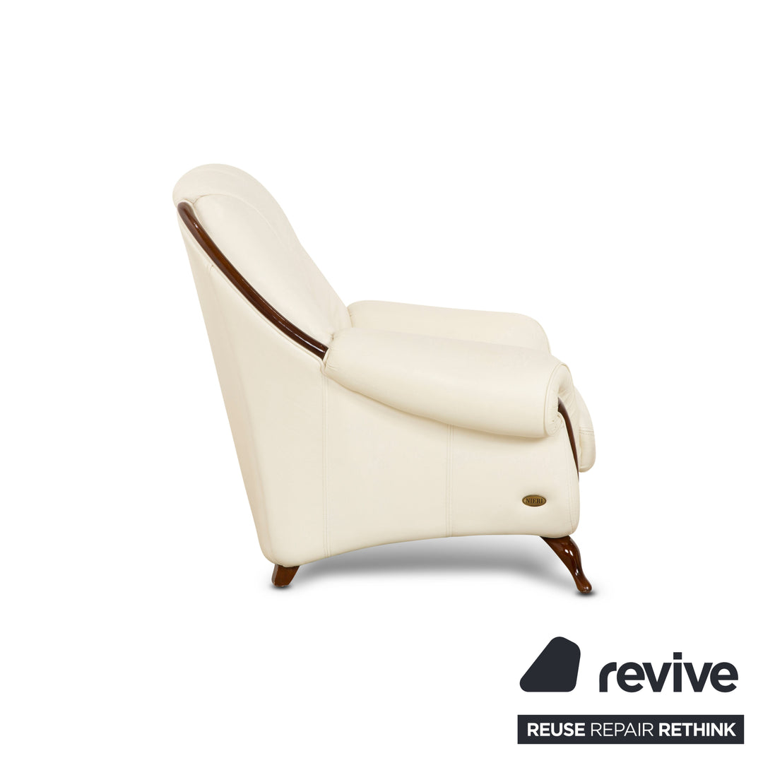 Nieri Pompei leather armchair cream