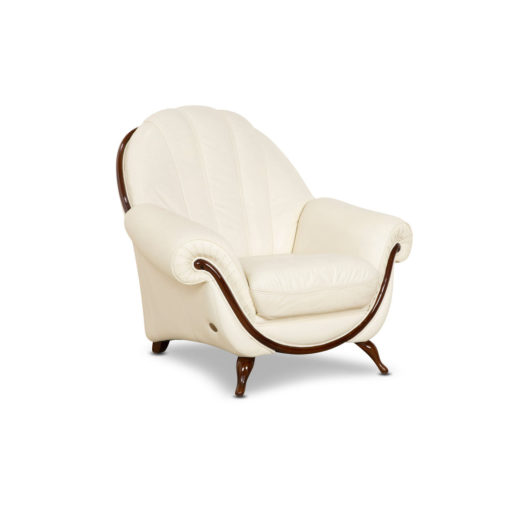 Nieri Pompei leather armchair cream