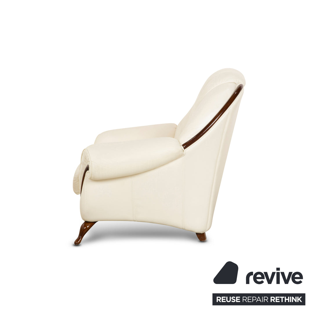 Nieri Pompei leather armchair cream