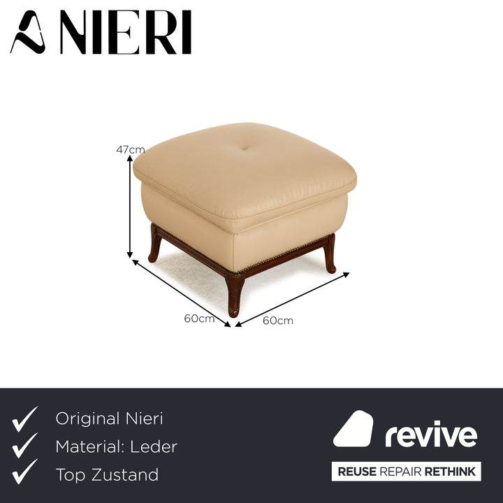 Nieri Victoria Leder Hocker Beige