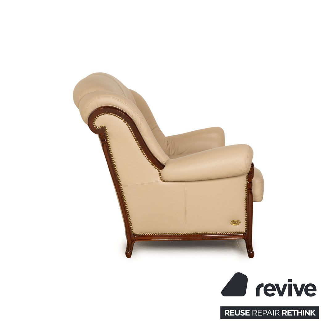 Nieri Victoria Leder Sofa Garnitur Beige Zweisitzer Beige Sofa Couch