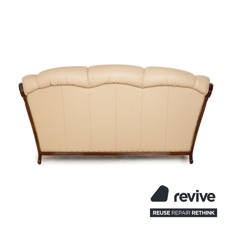 Nieri Victoria Leder Sofa Garnitur Beige Zweisitzer Beige Sofa Couch