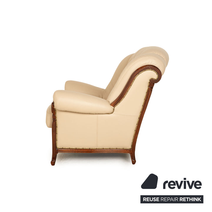Nieri Victoria Leder Sofa Garnitur Beige Zweisitzer Beige Sofa Couch