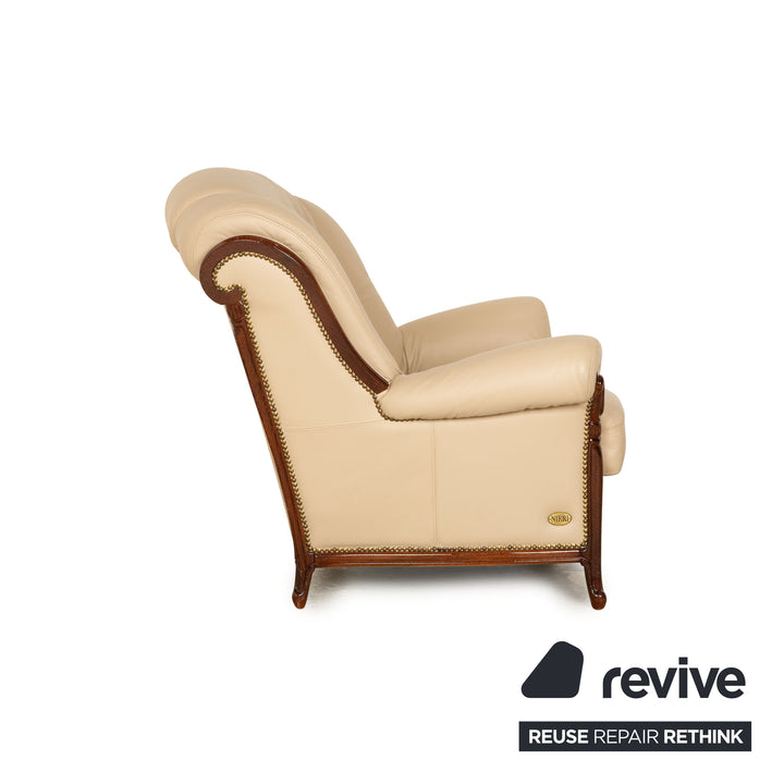 Nieri Victoria Leder Sofa Garnitur Beige Zweisitzer Beige Sofa Couch