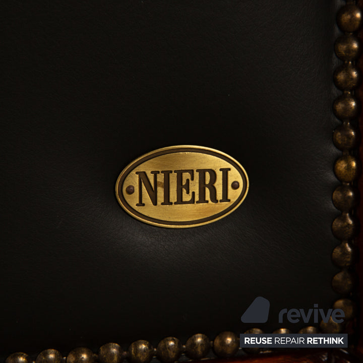Nieri Victoria Leder Sofa Garnitur Schwarz Dreisitzer Zweisitzer Sessel Couch