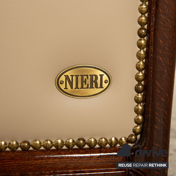 Nieri Victoria Leder Zweisitzer Beige Sofa Couch
