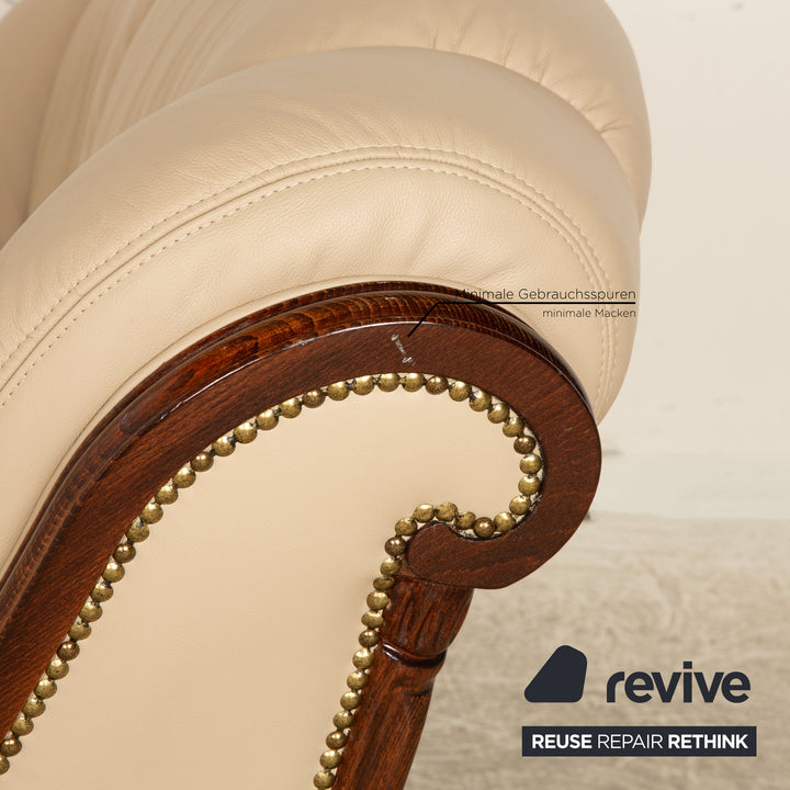 Nieri Victoria Leder Zweisitzer Beige Sofa Couch