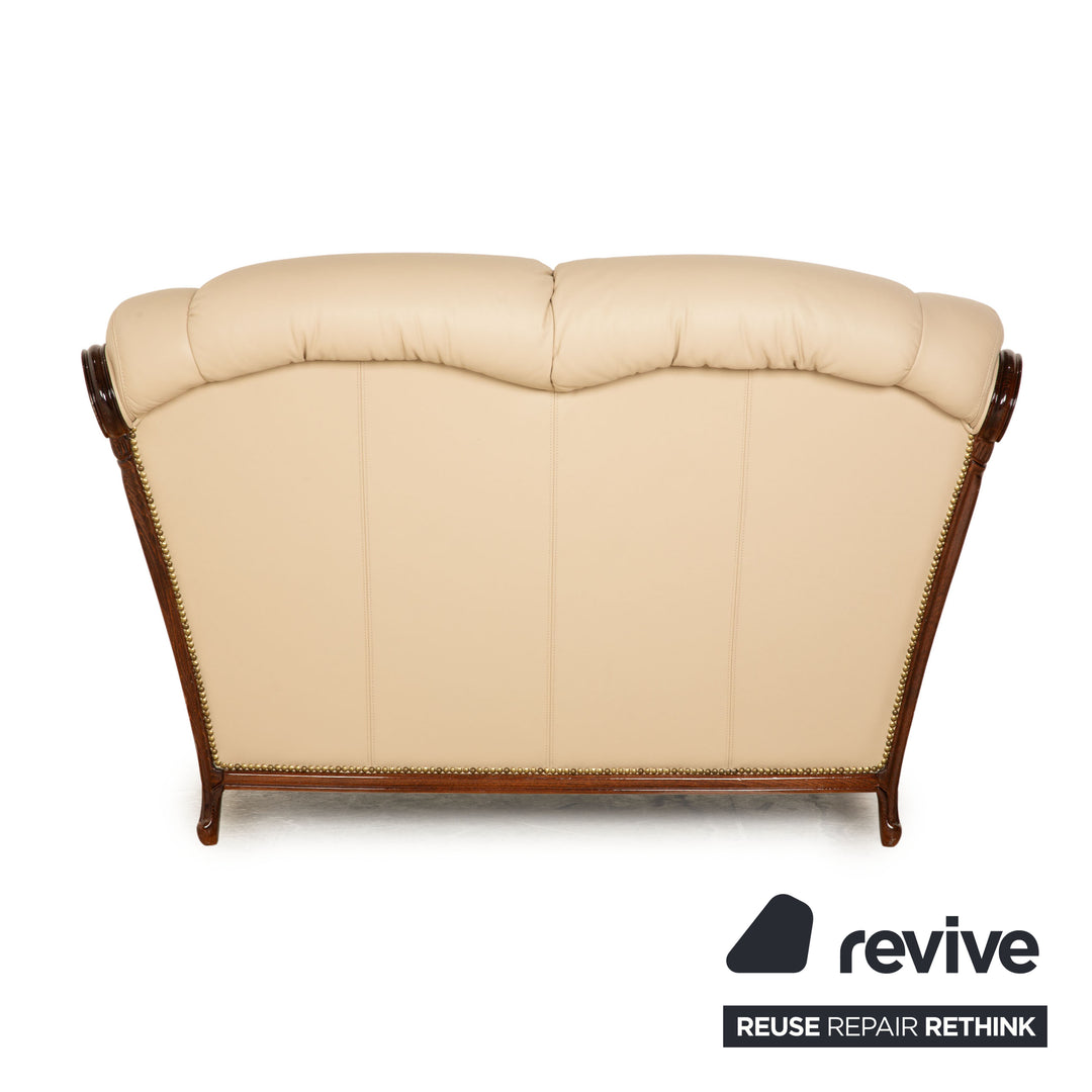 Nieri Victoria Leder Zweisitzer Beige Sofa Couch