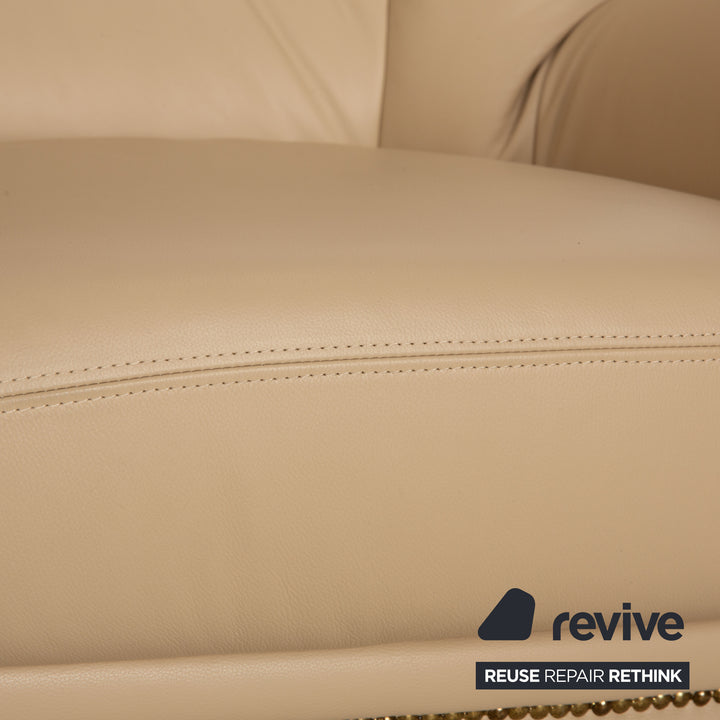 Nieri Victoria Leder Zweisitzer Beige Sofa Couch