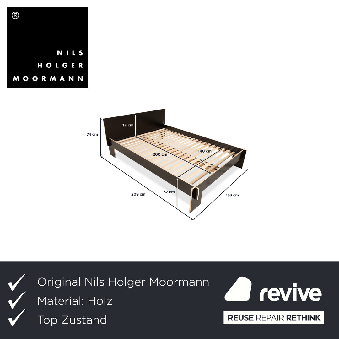 Nils Holger Moormann Siebenschläfer Holz Bett Schwarz