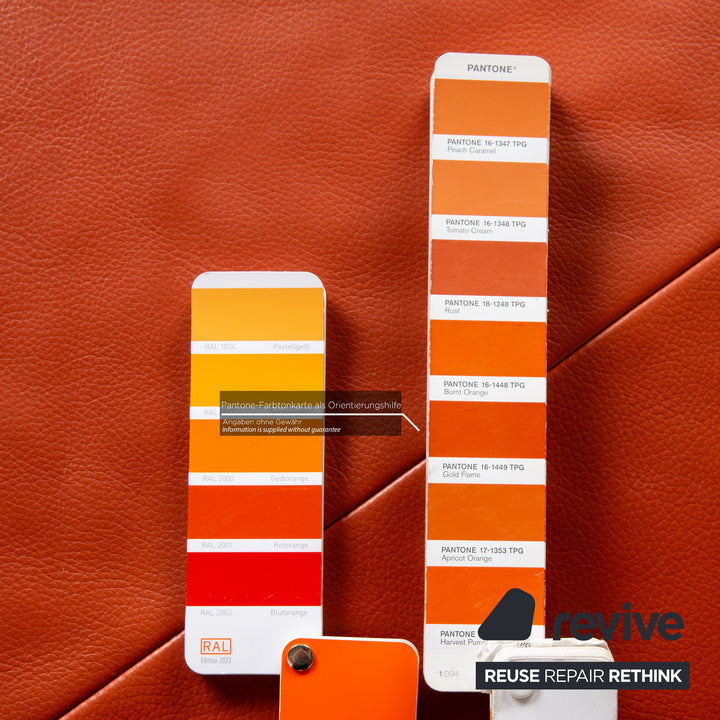 Now by Hülsta Leder Hocker Orange