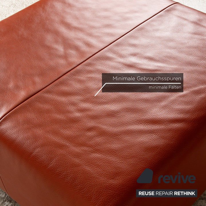 Now by Hülsta Leder Hocker Orange
