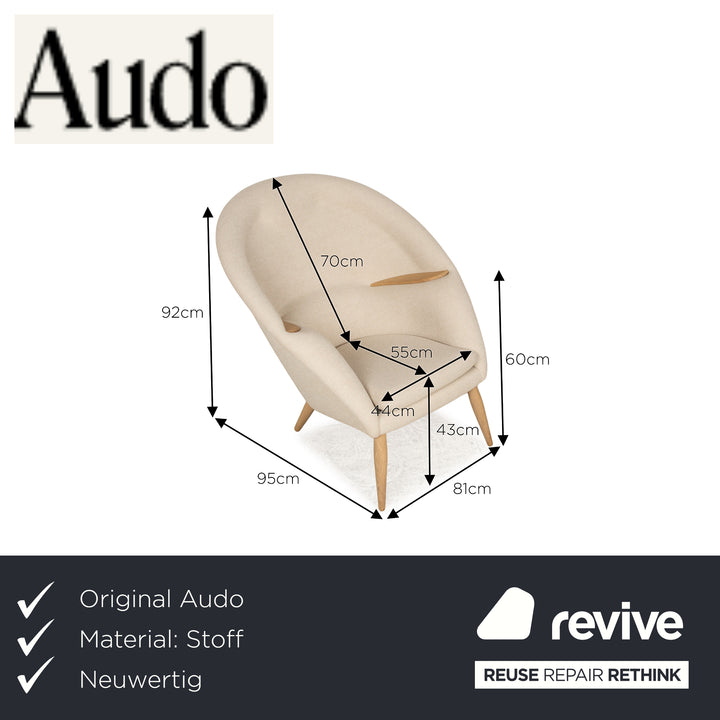 Fauteuil Audo Oda tissu beige