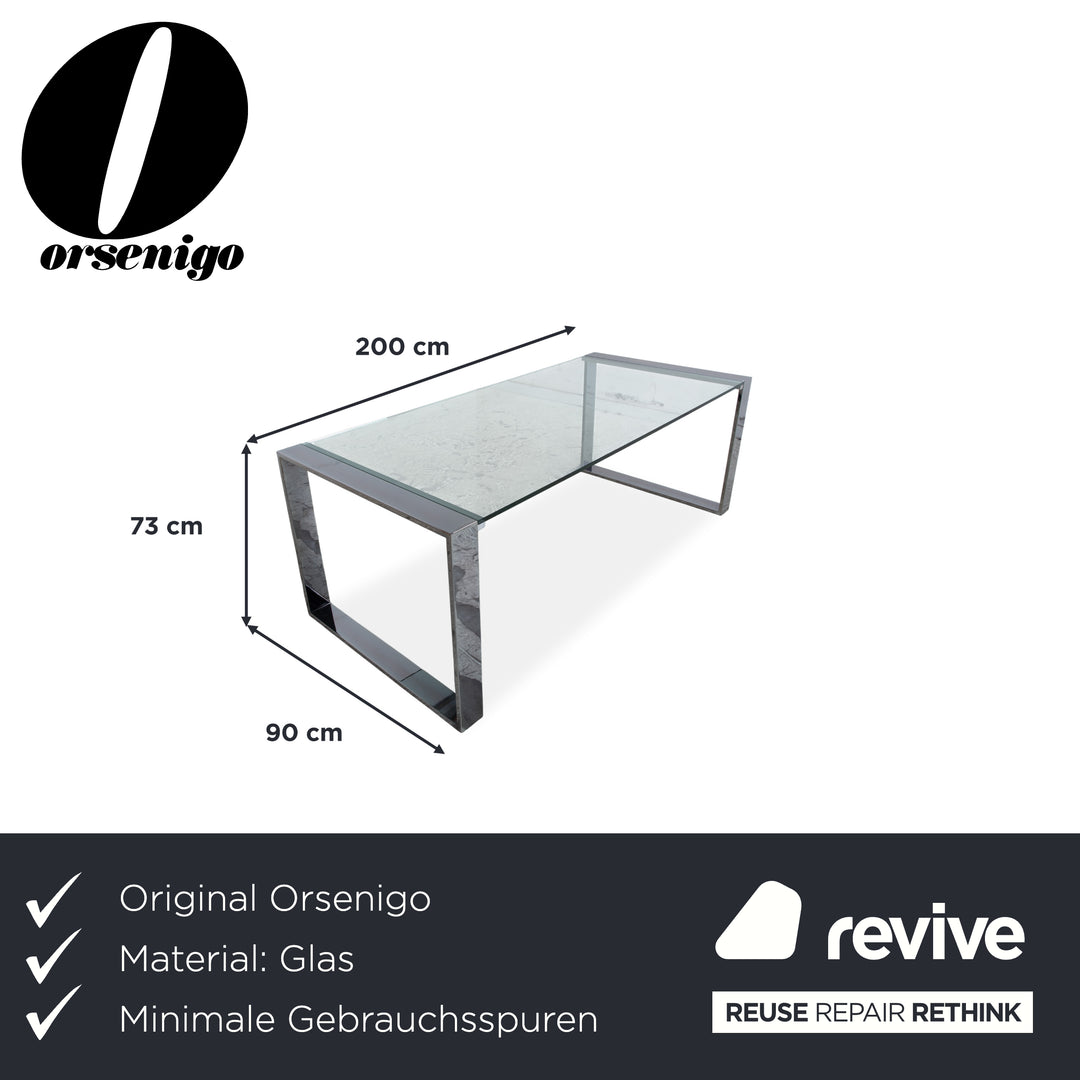 Orsenigo Ring Glass Dining Table Silver