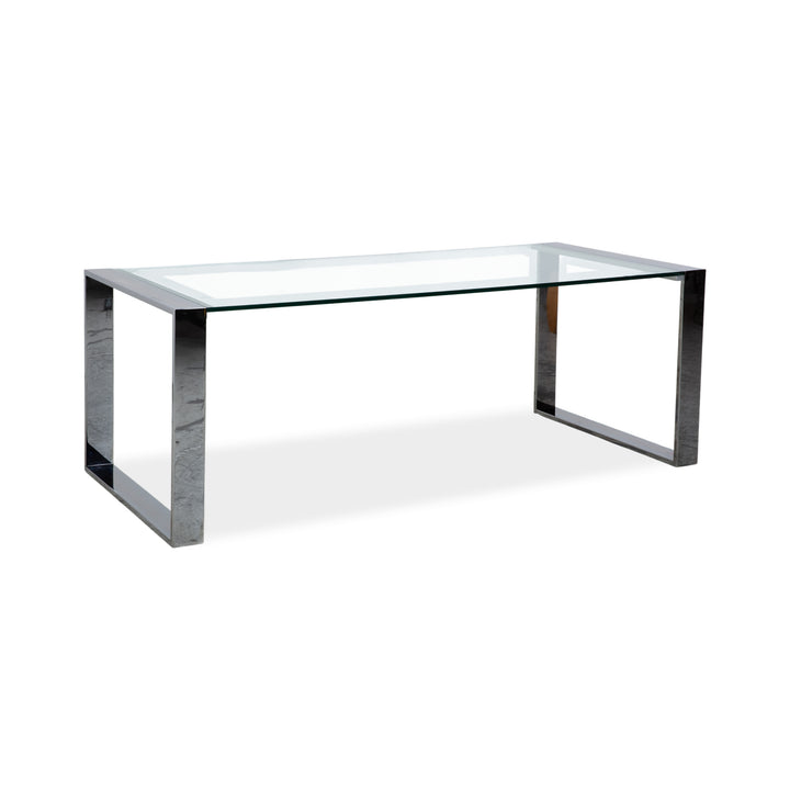 Orsenigo Ring Glass Dining Table Silver