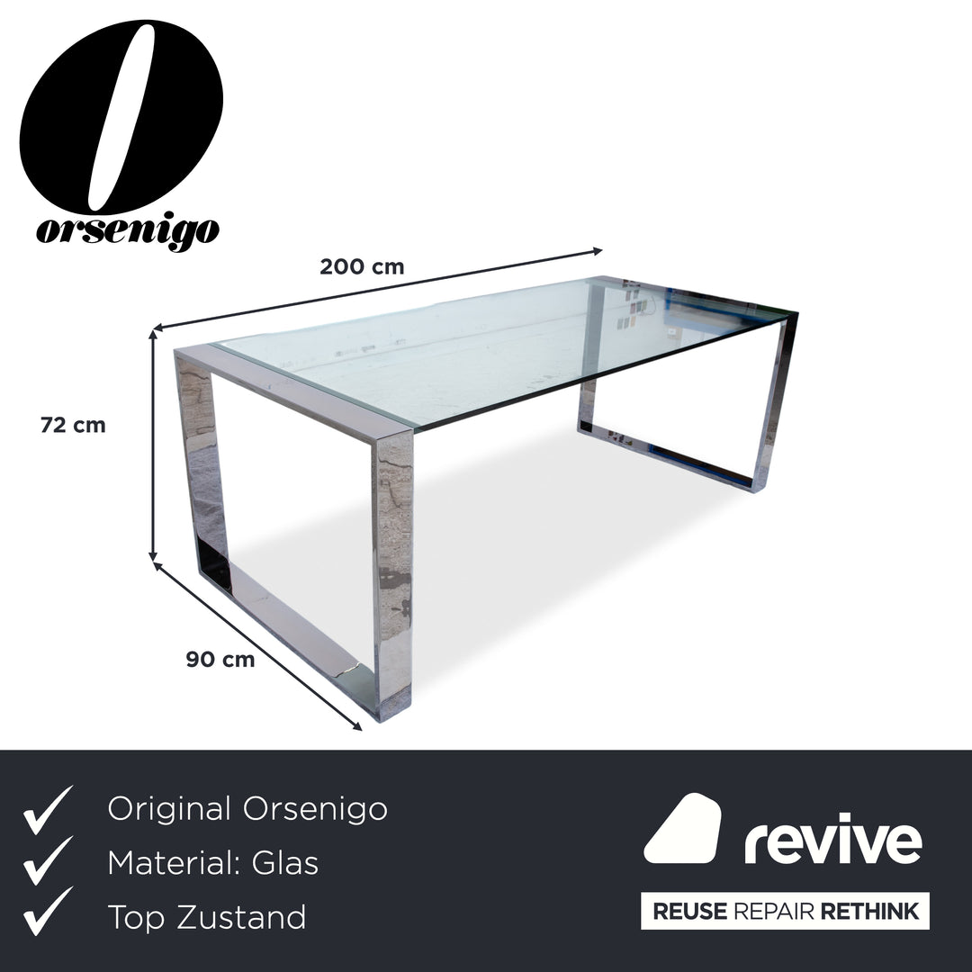 Orsenigo Ring Glas Esstisch Silber