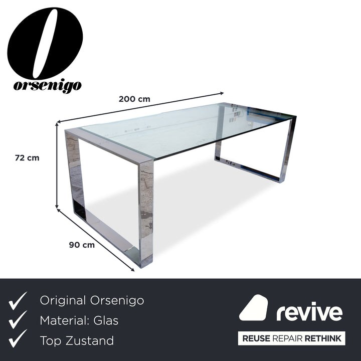 Orsenigo Ring Glas Esstisch Silber