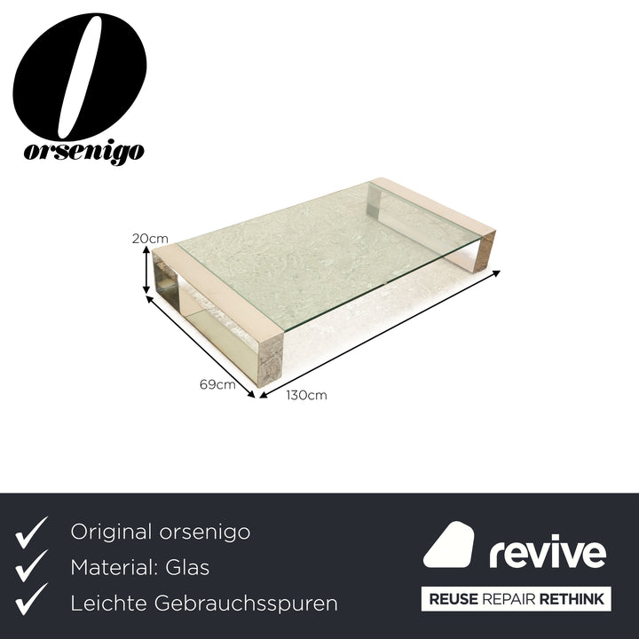 Orsenigo Ring Glass Silver Coffee Table