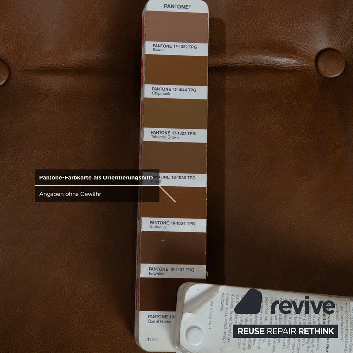 Osvaldo Borsani P126 6er Leder Stuhl Set Braun Cognac manuelle Funktion