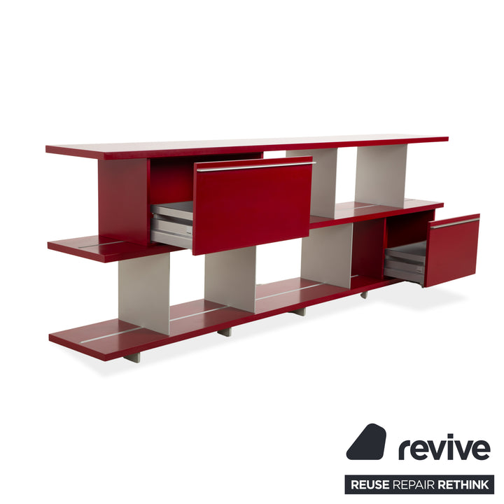 Piure Wooden Sideboard Red