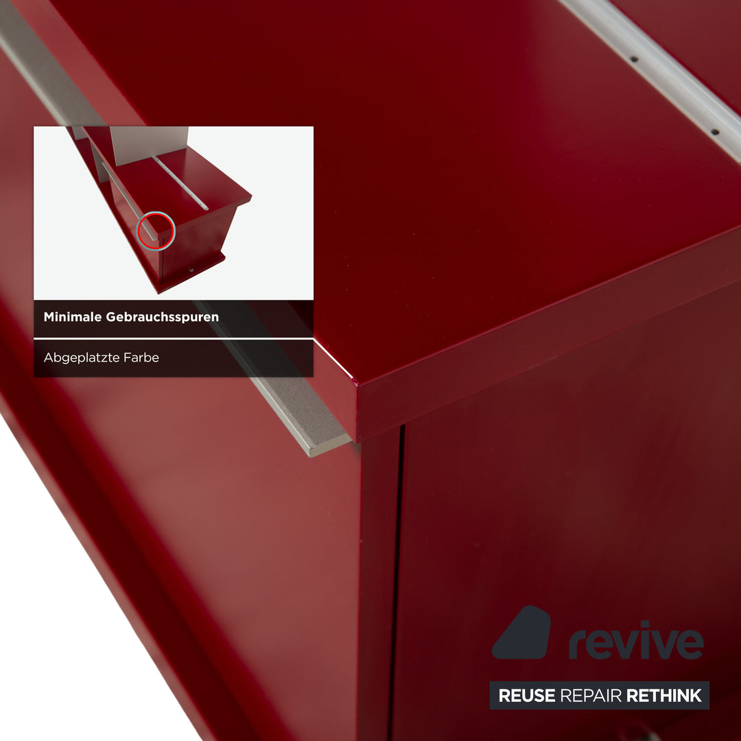 Piure Wooden Sideboard Red