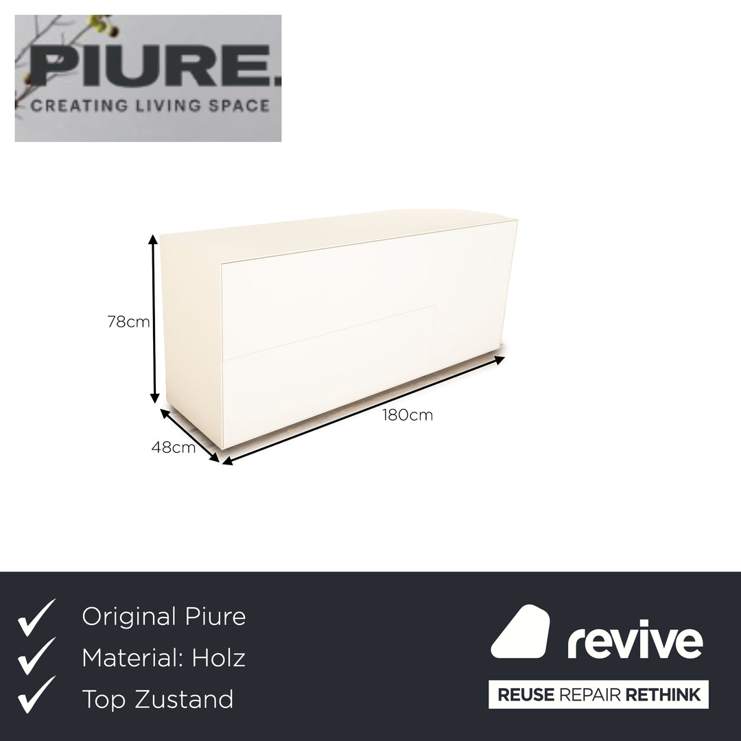 PIURE wooden sideboard white 180 x 78 x 48 cm