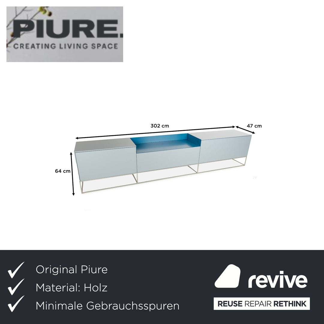 Piure Nex Box wooden sideboard blue blue-grey