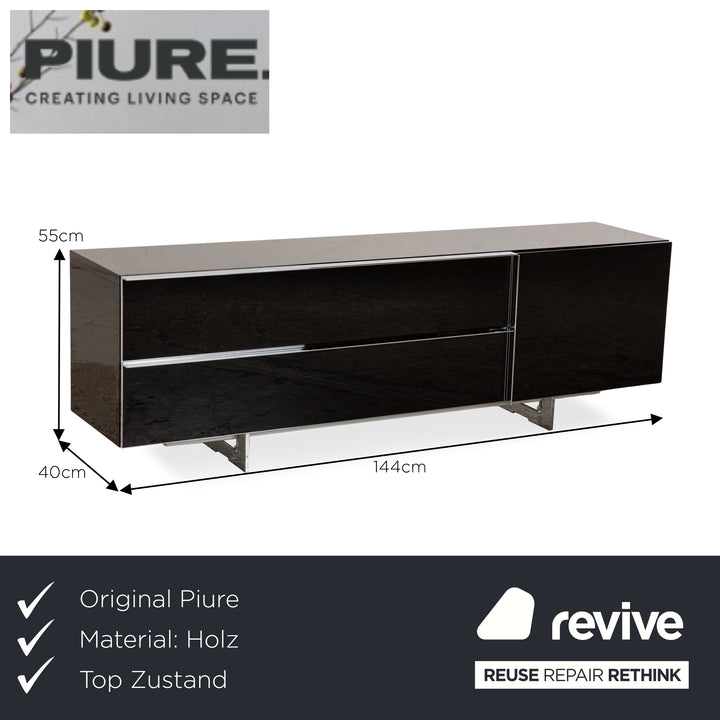 Piure Nex Holz Sideboard Schwarz