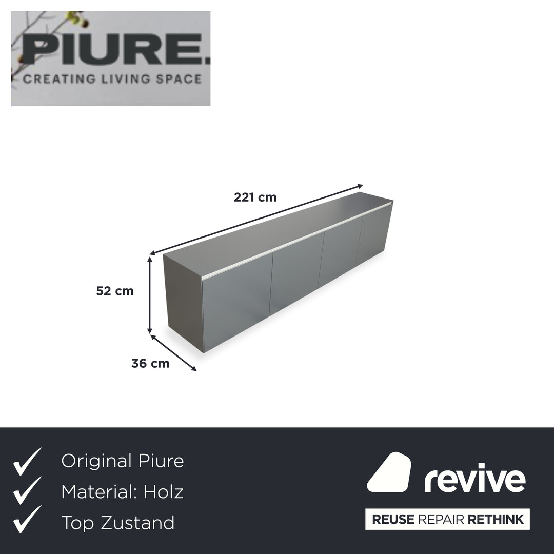 Piure Nex Sideboard Wood Grey Wall Mounted