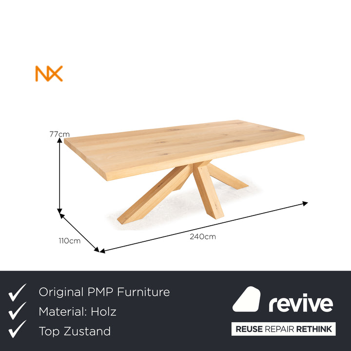 PMP Furniture table à manger en bois chêne brun 240 x 77 x 110 cm