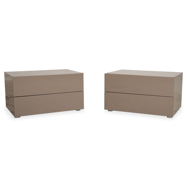 Poliform Dream Garnitur Holz 2x Sideboard Taupe Nachttisch