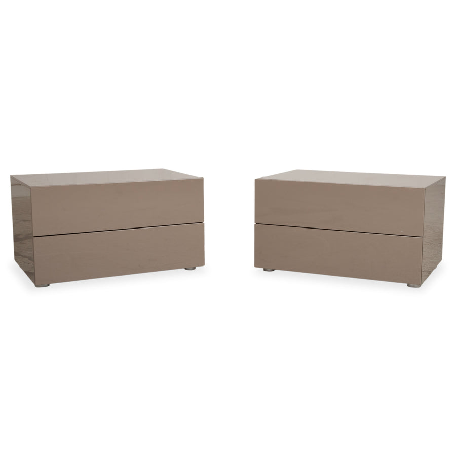 Poliform Dream Set Wood 2x Sideboard Taupe Nightstand