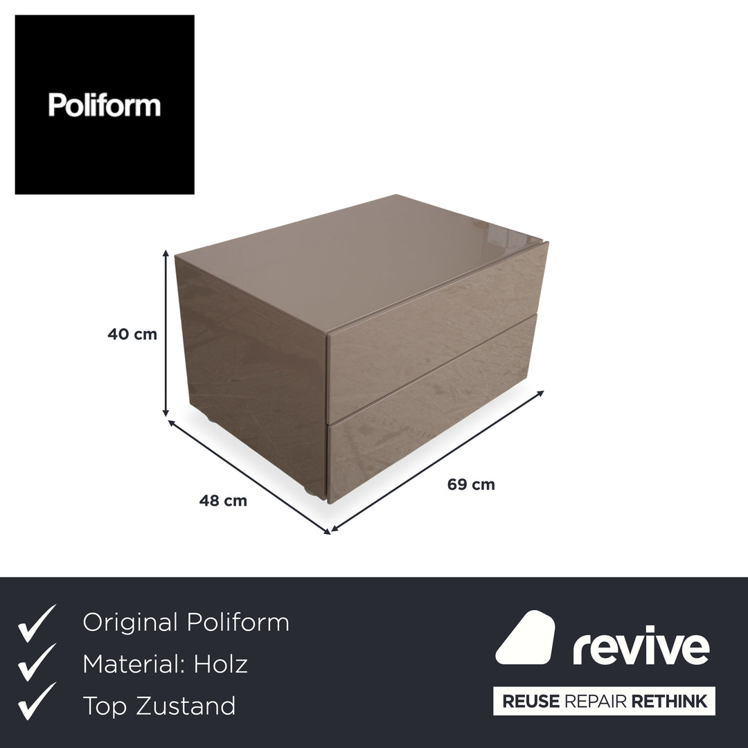 Poliform Dream Holz Sideboard Taupe Nachttisch