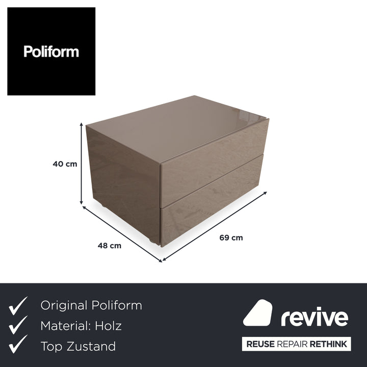 Poliform Dream Holz Sideboard Taupe Nachttisch