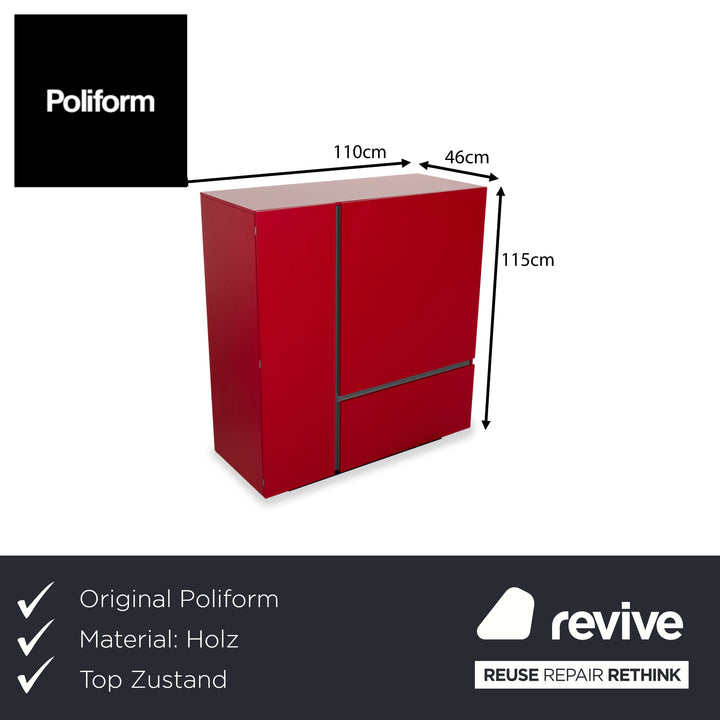 Poliform Free Wooden Sideboard Red