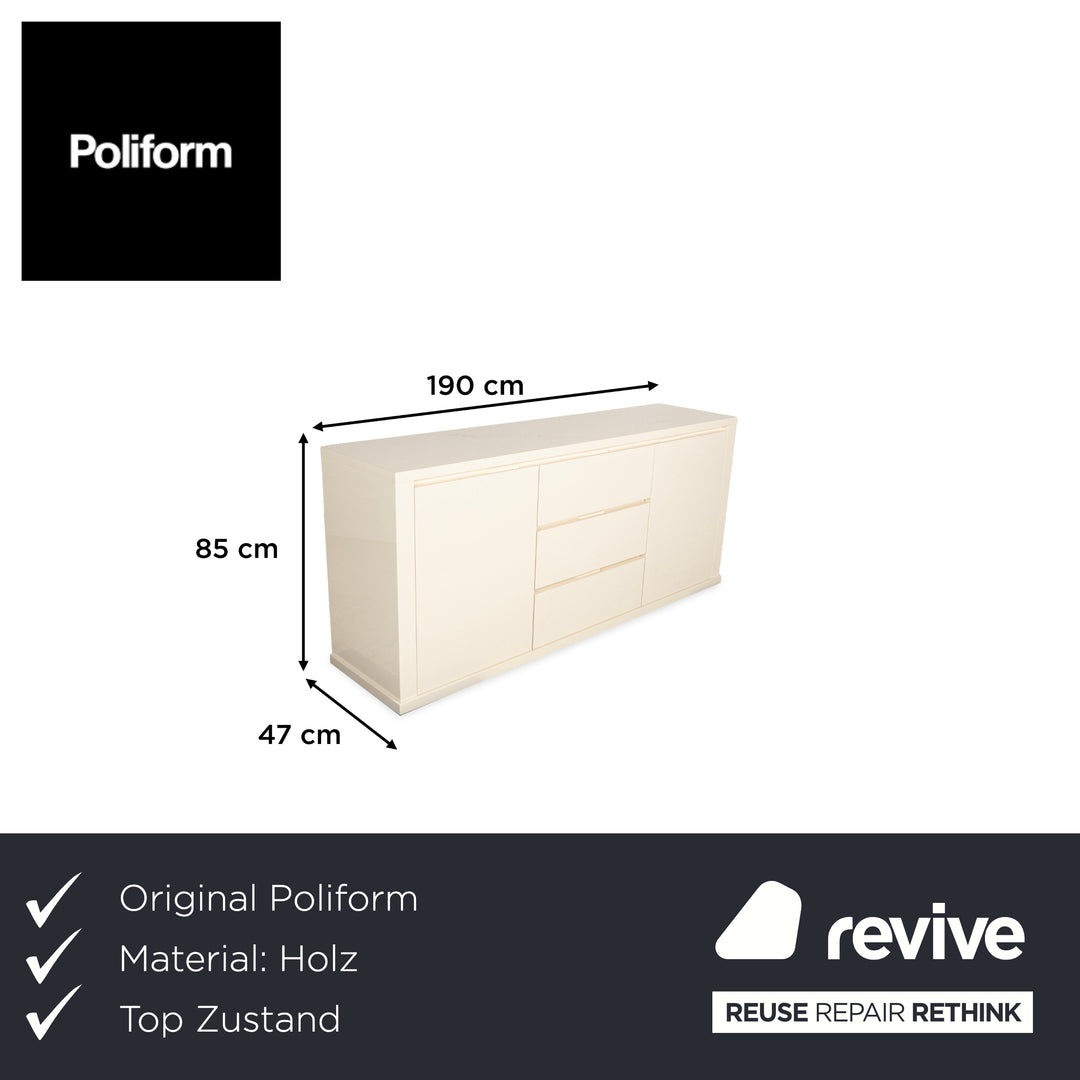 Poliform Holz Sideboard Creme Weiß