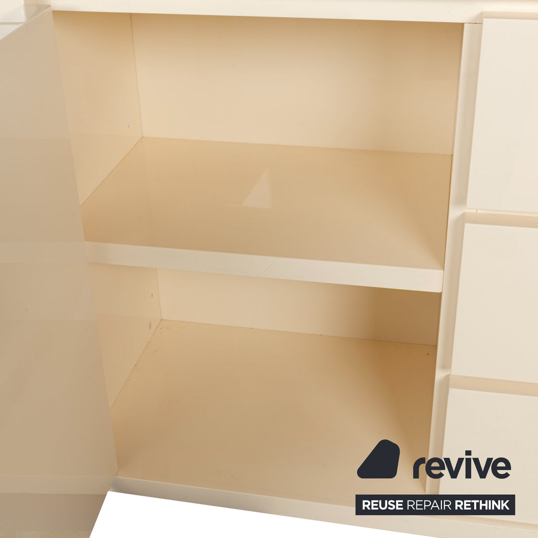 Poliform Holz Sideboard Creme Weiß